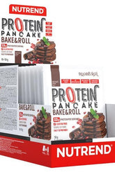 NUTREND Protein Pancake Bake&Roll packaging featuring protein-rich pancakes, gluten-free and low sugar.